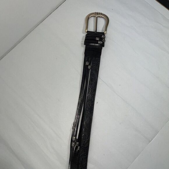 Tony Barcelona Beaded Wide Leather Belt Made In Spain Adjustable Brown Leather - Picture 5 of 8